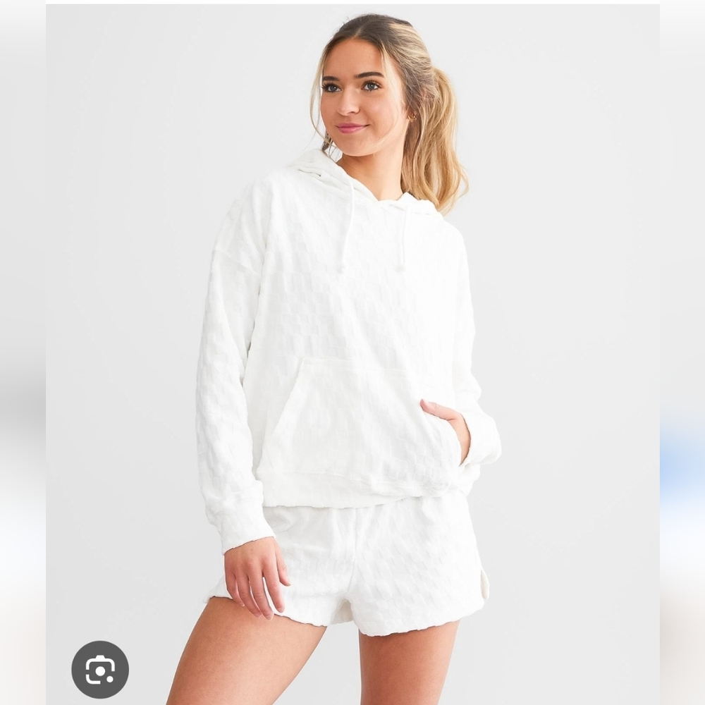 Billabong White Plush Hooded Pullover